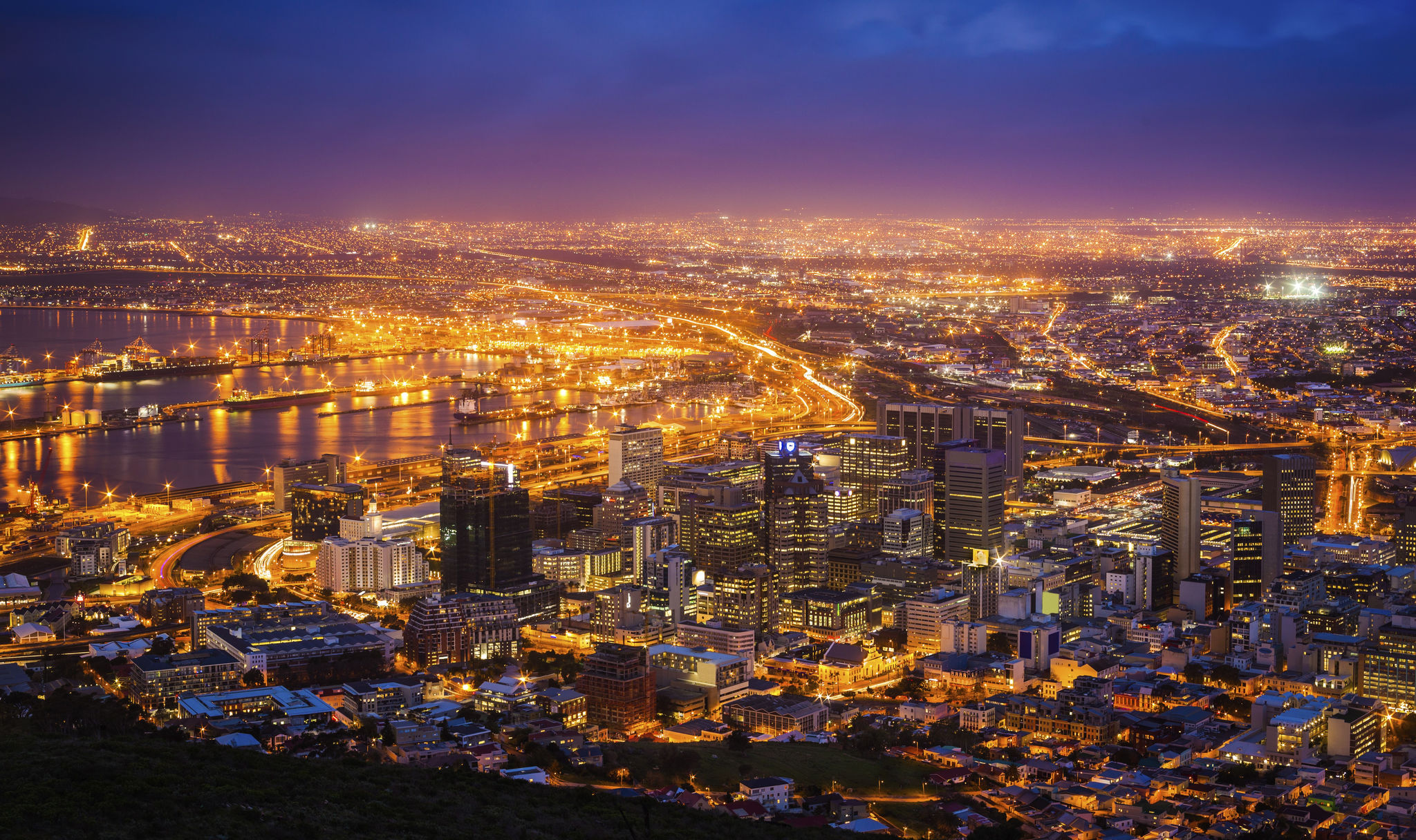 cape town skyline at night