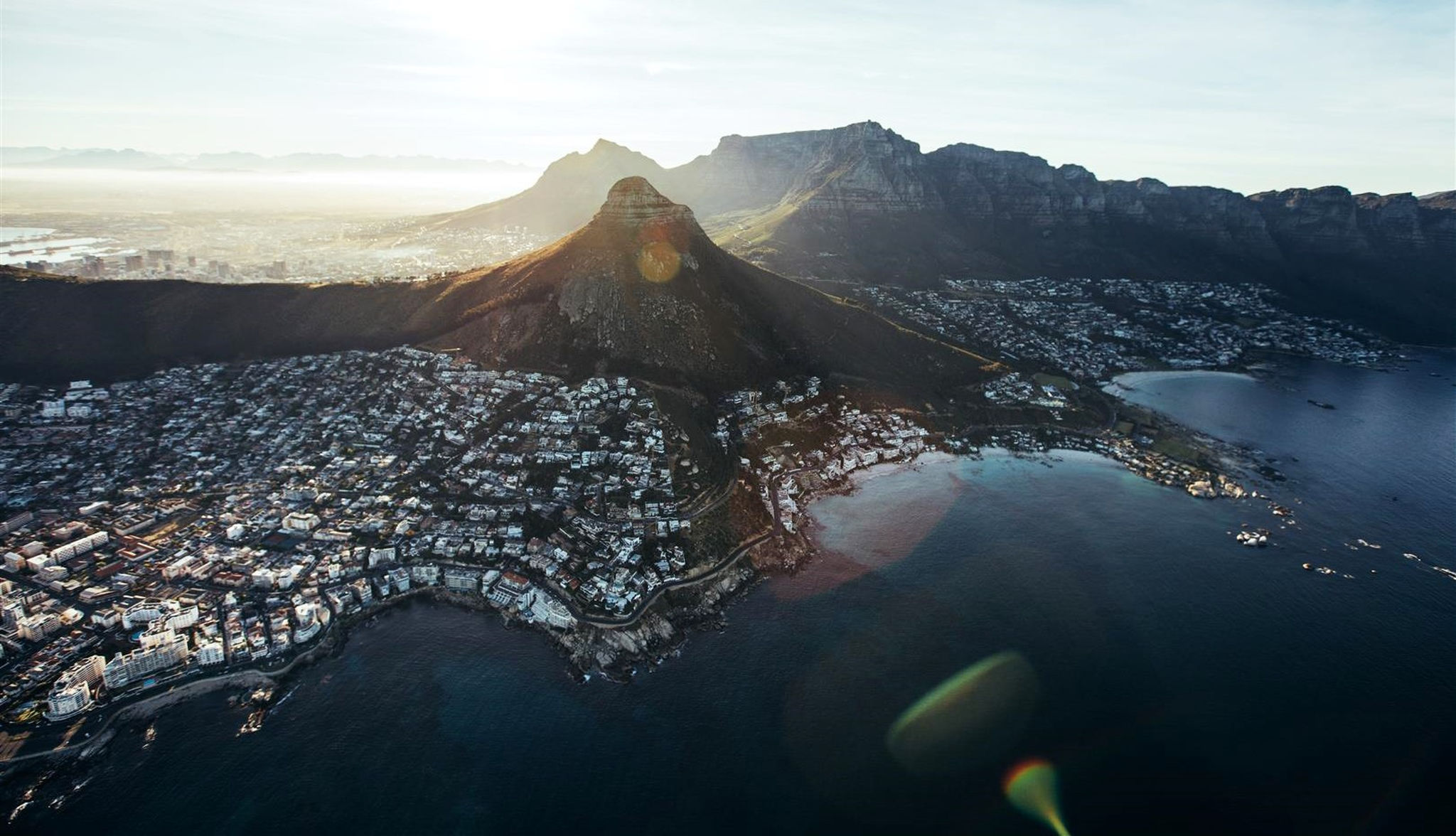 bird eye view coast cape town view south africa